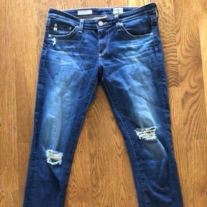 AG distressed legging skinny jean